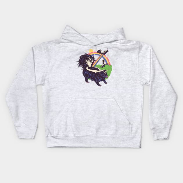 Smelly Rainbows Kids Hoodie by Hillary White Rabbit
